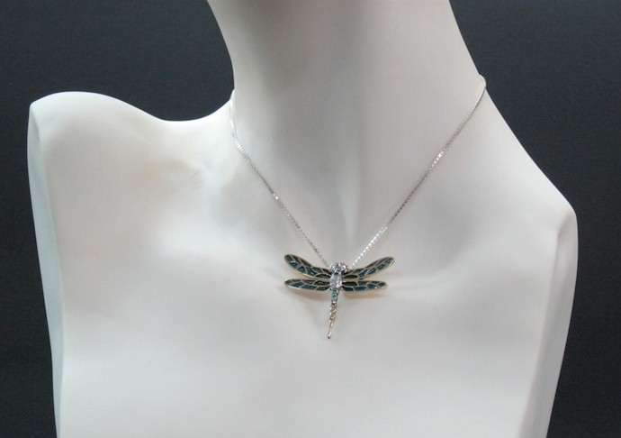 Birth Wall Sculpture - Delicate Dragonfly worn as pendant