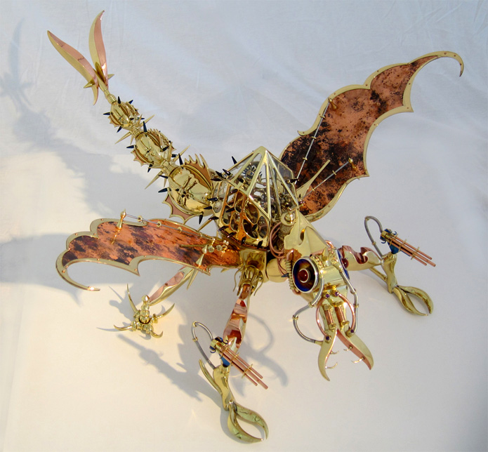 Dragonfly Fighter Sculpture with cockpit cabin closed