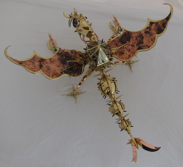 Dragonfly Fighter Sculpture from the top view