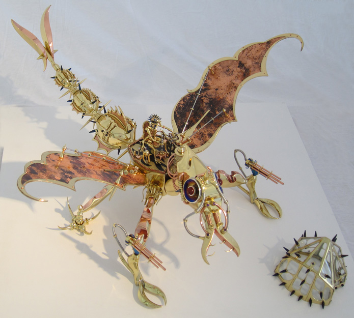 Dragonfly Fighter Sculpture with Cabin