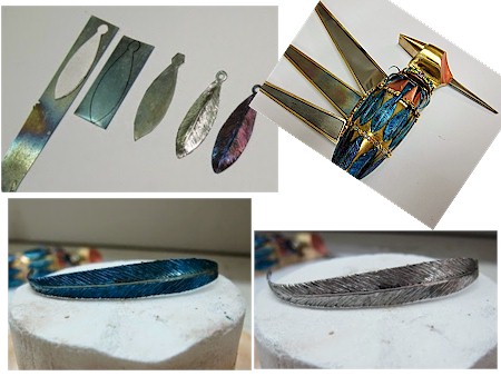 Nest Wall Sculpture - Blue Titanium Feathers