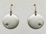 Titanium Earrings - Circle Diamond Design
