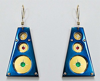 Titanium Earrings Futuristic Design