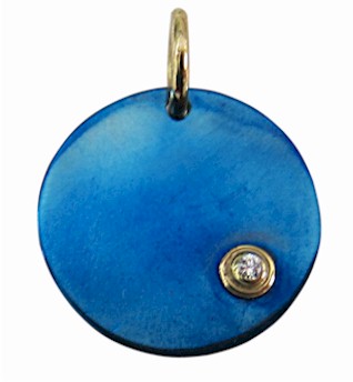 Titanium Pendant Circle Diamond Design